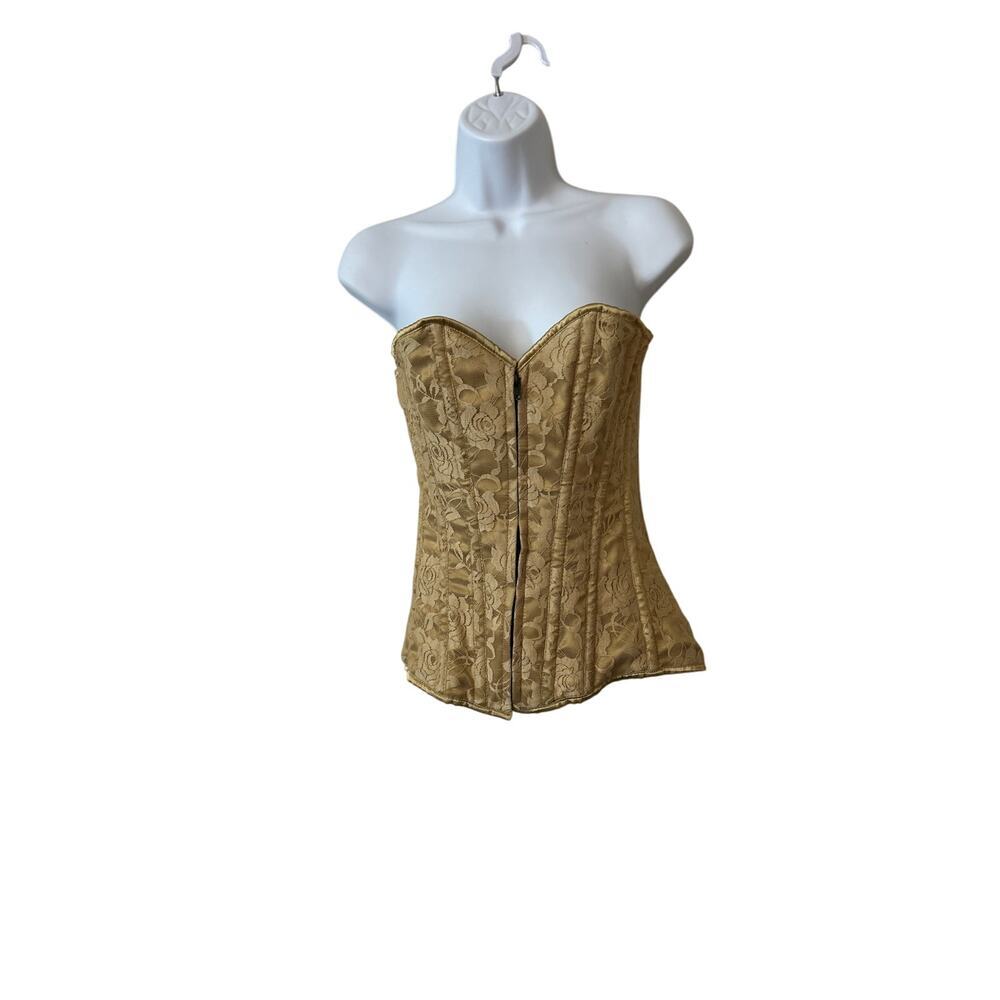 Daisy Corsets Lavish Golden Lace Full Zip Front Renaissance Festival‎ Size S